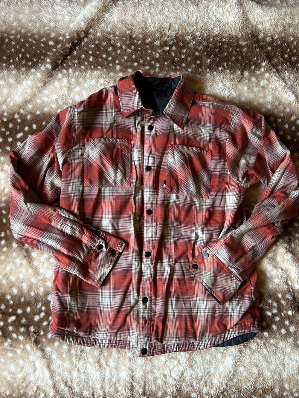 North Face Black/Plaid Reversible Jacket